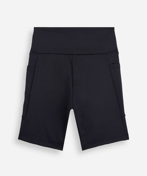 short juvenil esportivo com bolsos preto