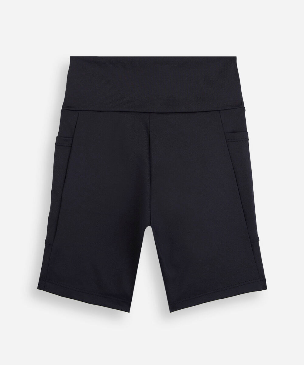 short juvenil esportivo com bolsos preto