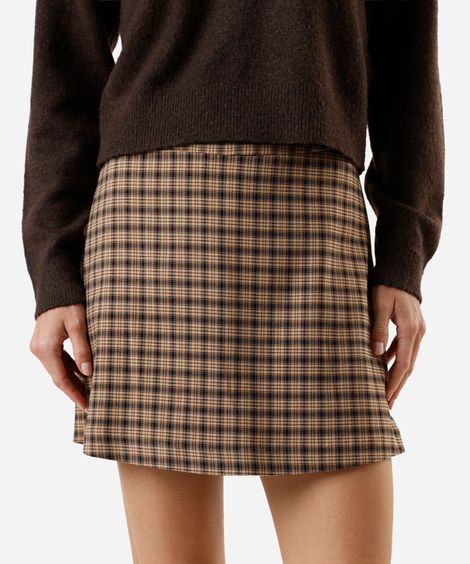 short saia de alfaiataria feminino xadrez colorido