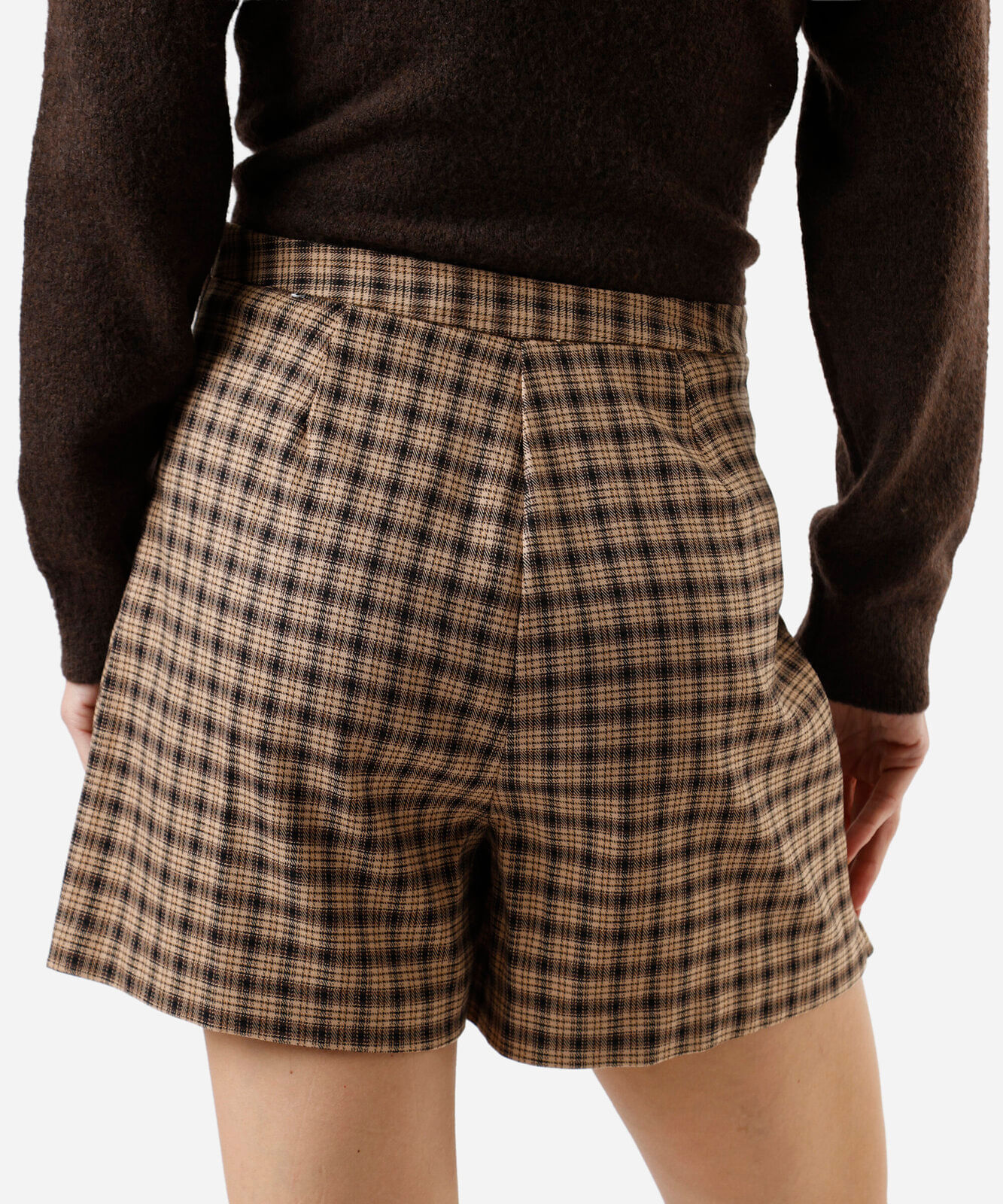 short saia de alfaiataria feminino xadrez colorido
