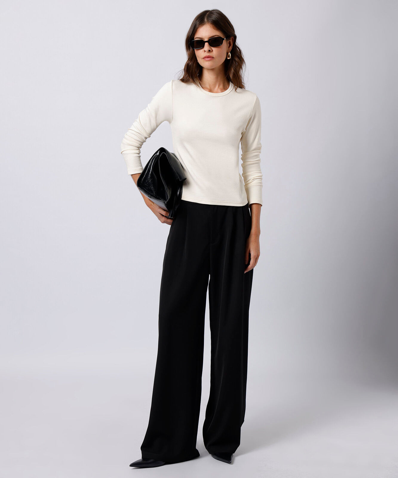 blusa feminina de algodão peruano manga longa mindset off white