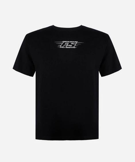 camiseta juvenil de algodão manga curta estampada preta