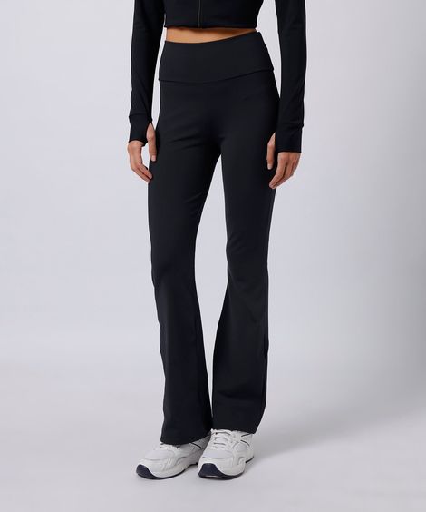 calça flare feminina de poliamida mindset sport preta
