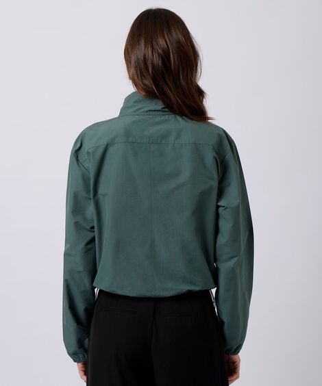 jaqueta corta vento feminina gola funnel neck mindset verde