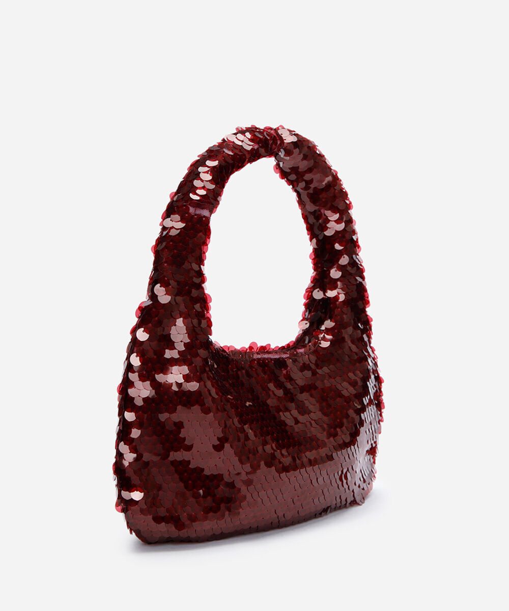 bolsa hobo de paetê mindset vinho