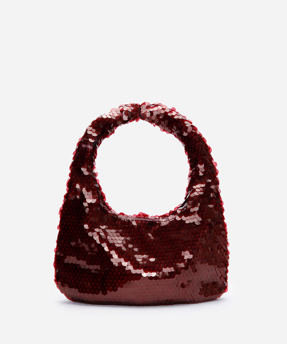 bolsa hobo de paetê mindset vinho