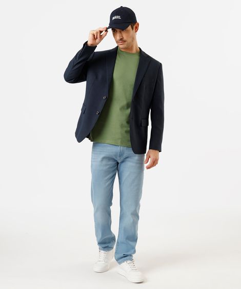 calça slim masculina jeans azul