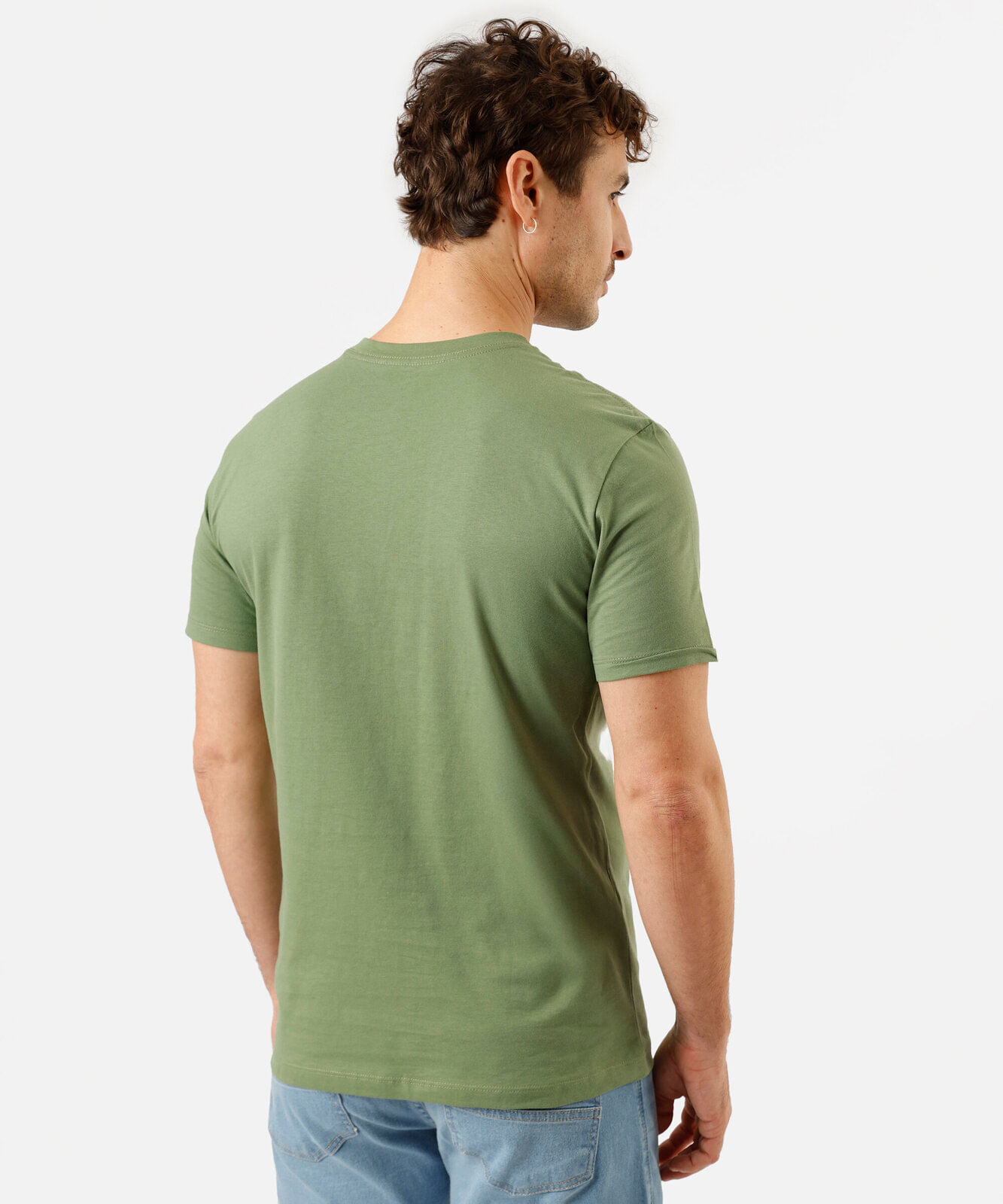 camiseta de algodão básica manga curta verde