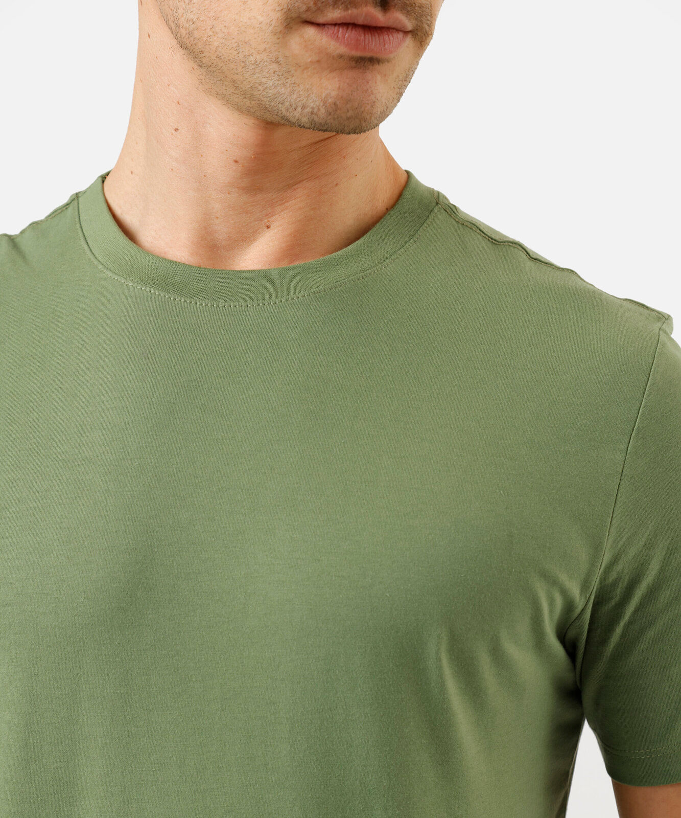 camiseta de algodão básica manga curta verde