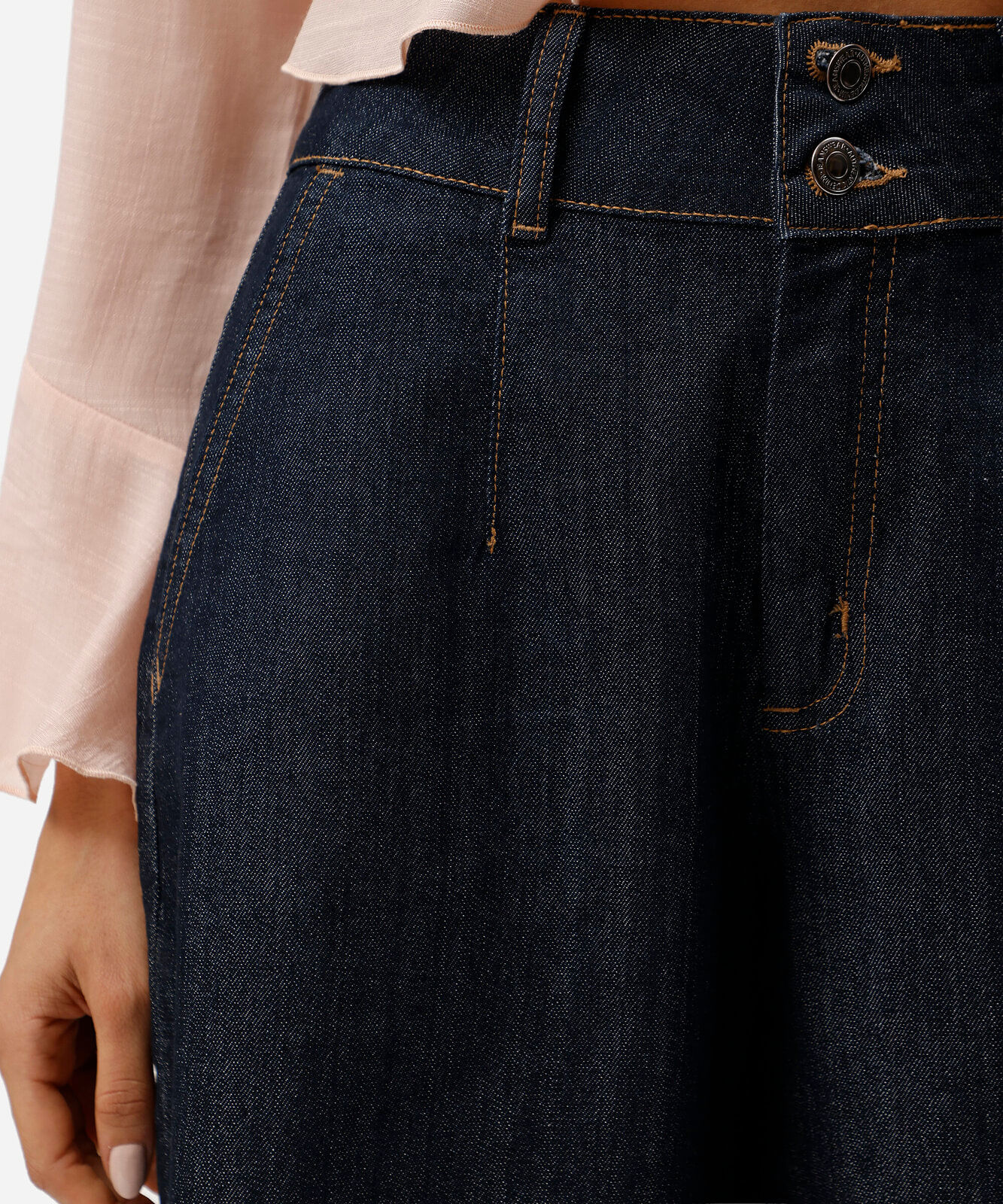 bermuda maxi jorts feminina jeans cintura alta azul