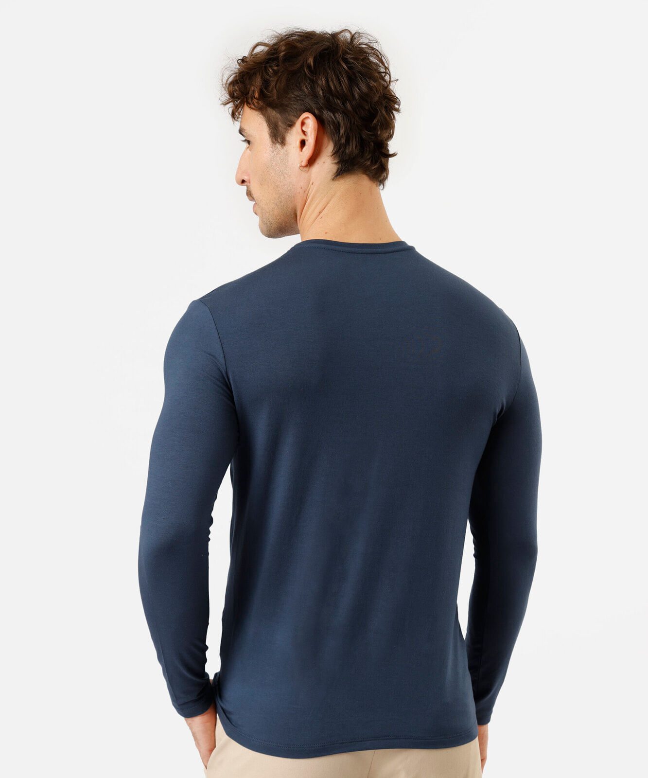 camiseta slim fit masculina manga longa airtech azul