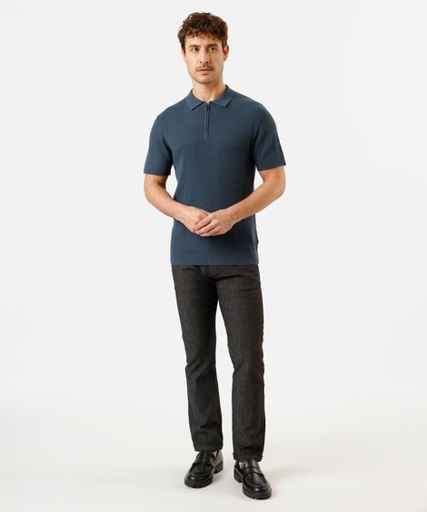 calça slim chino masculina de sarja preta