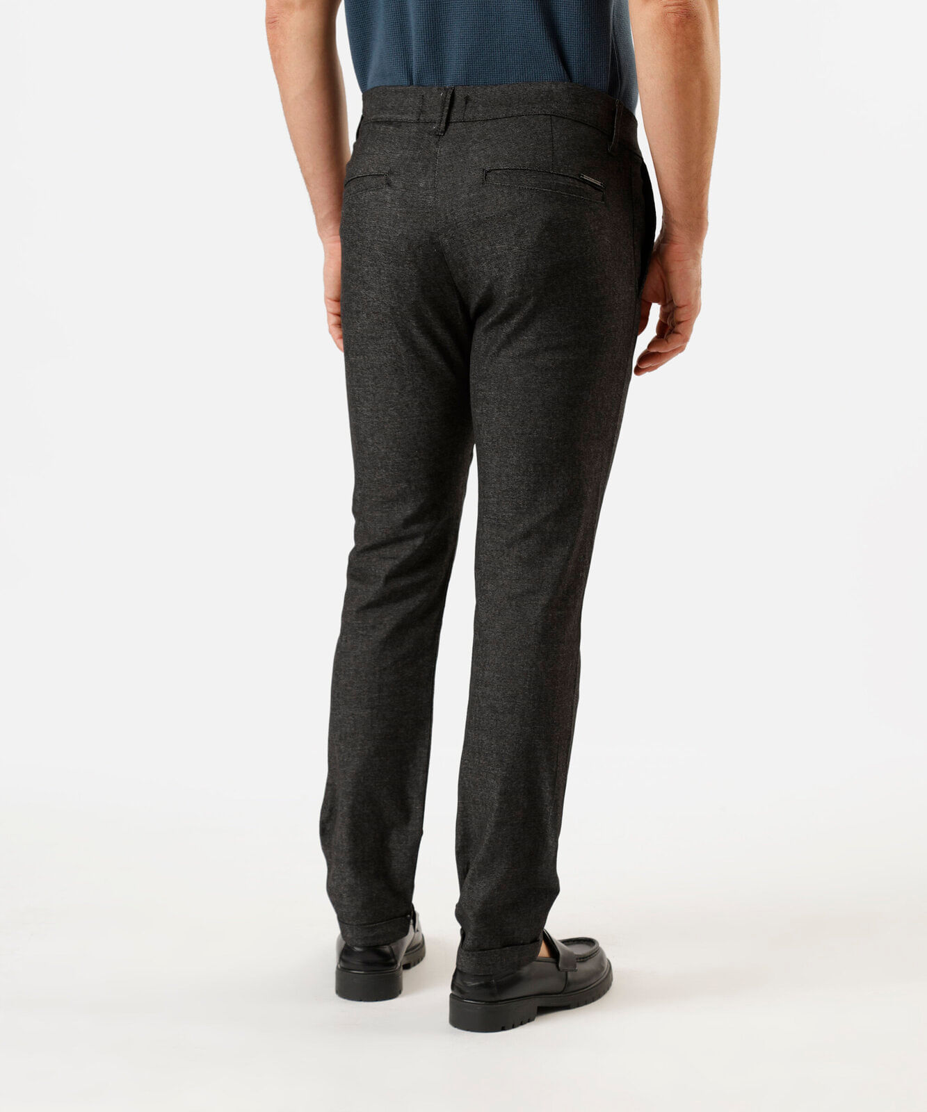 calça slim chino masculina de sarja preta