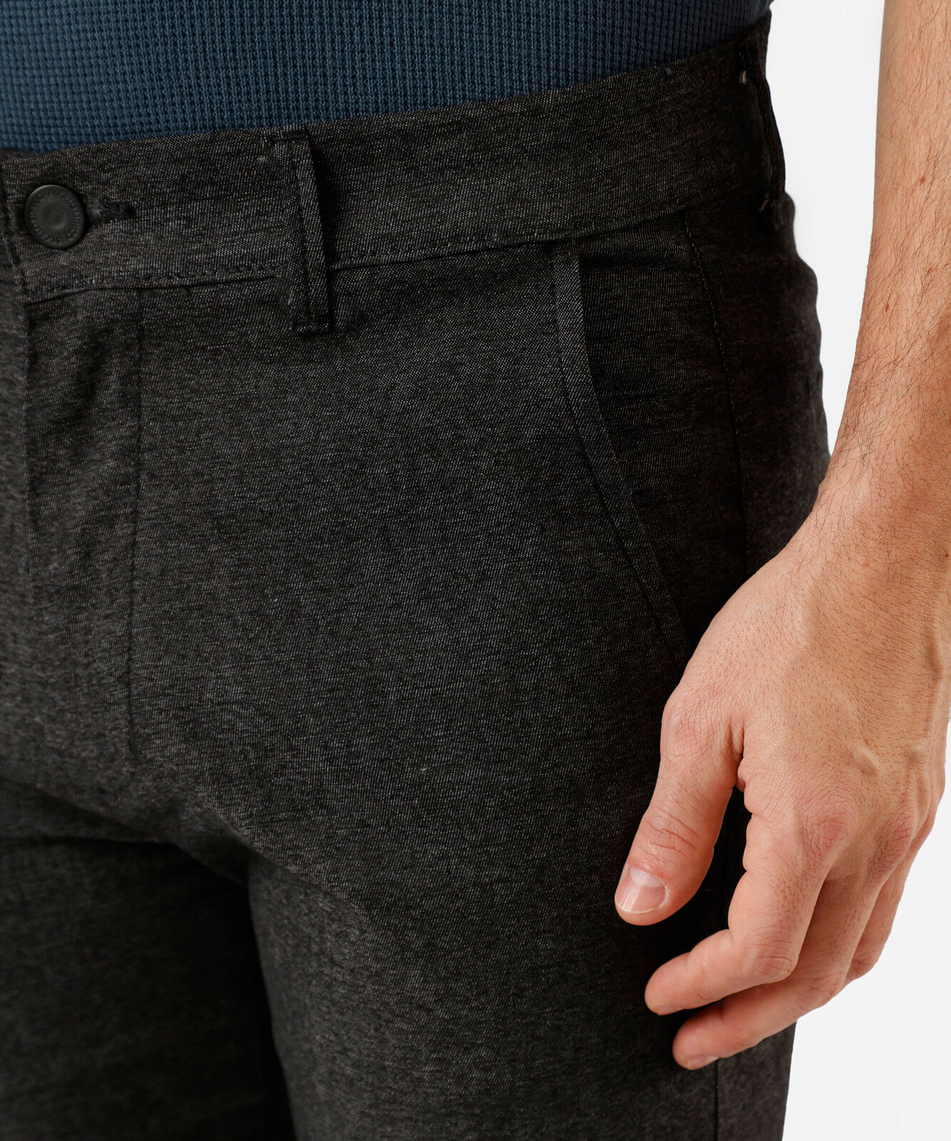 calça slim chino masculina de sarja preta
