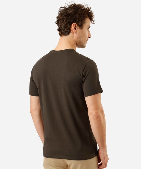 camiseta slim masculina de algodão verde