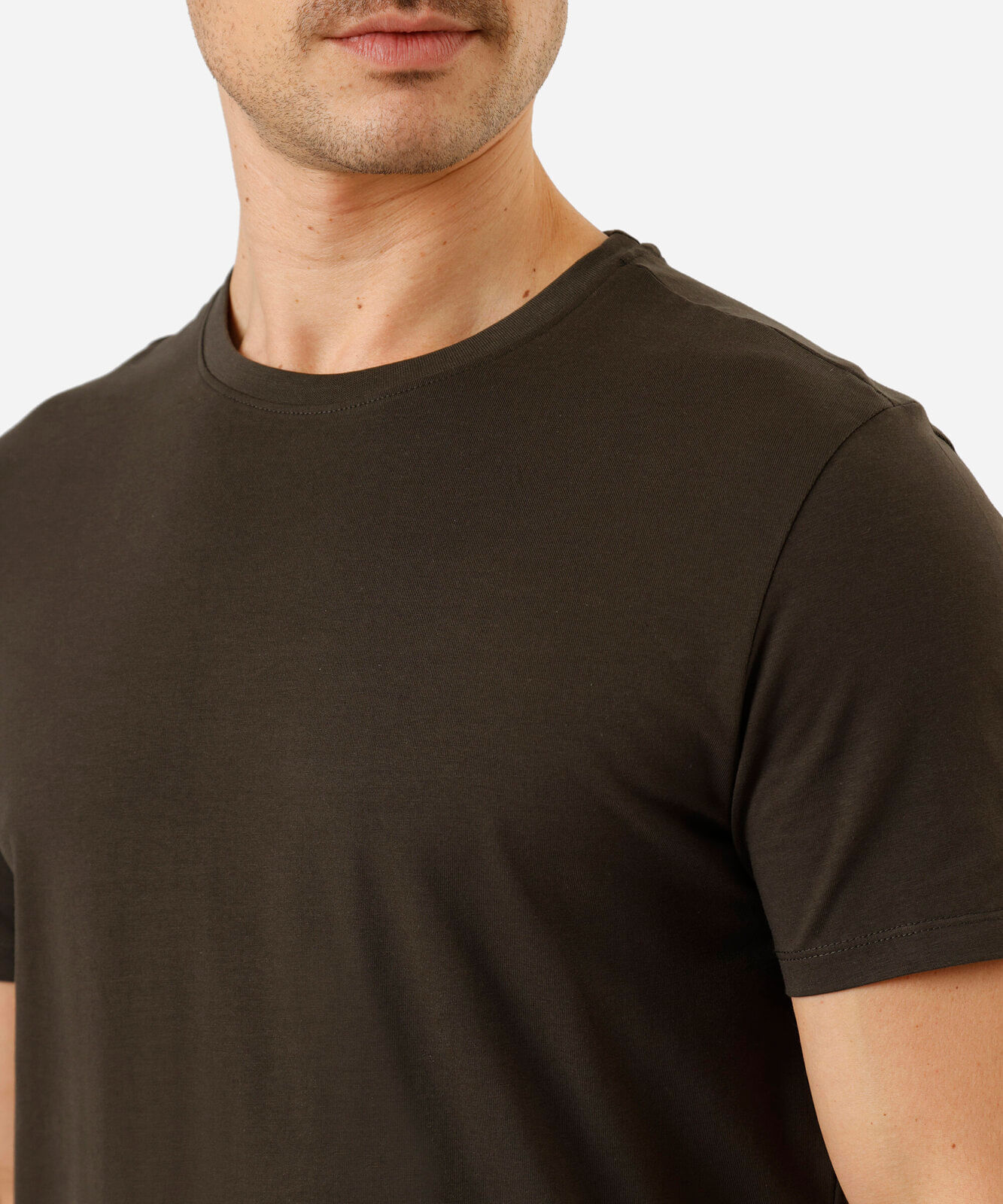 camiseta slim masculina de algodão verde