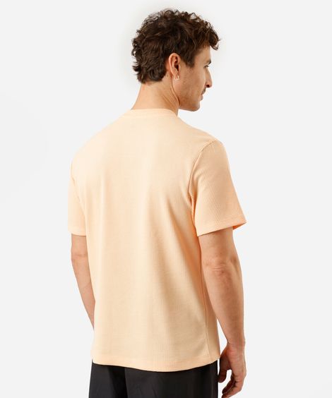 camiseta masculina manga curta texturizada laranja
