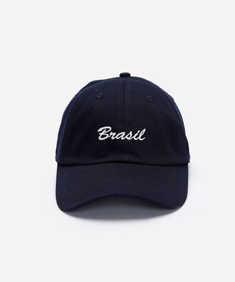 boné aba curva de sarja brasil azul