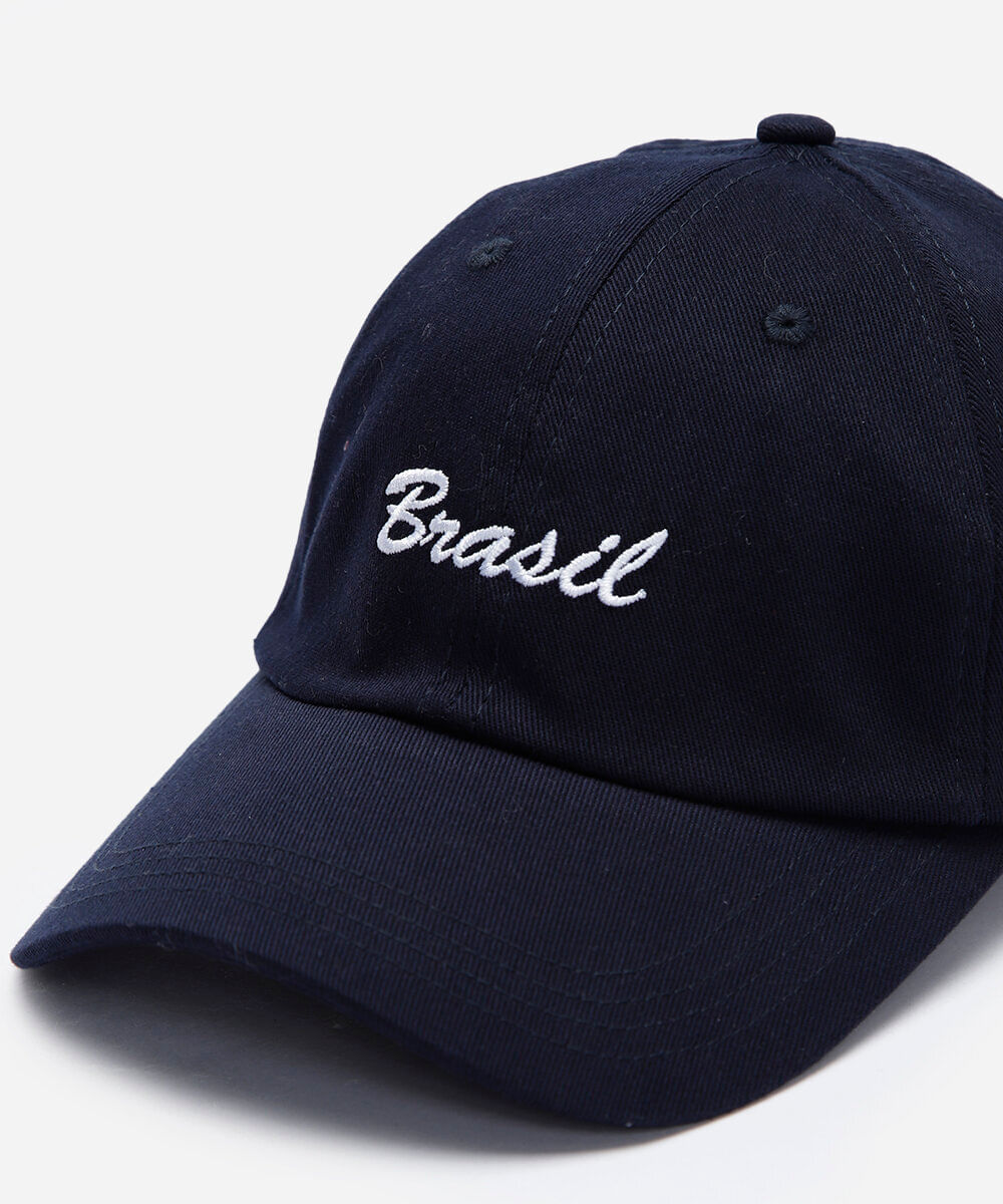 boné aba curva de sarja brasil azul