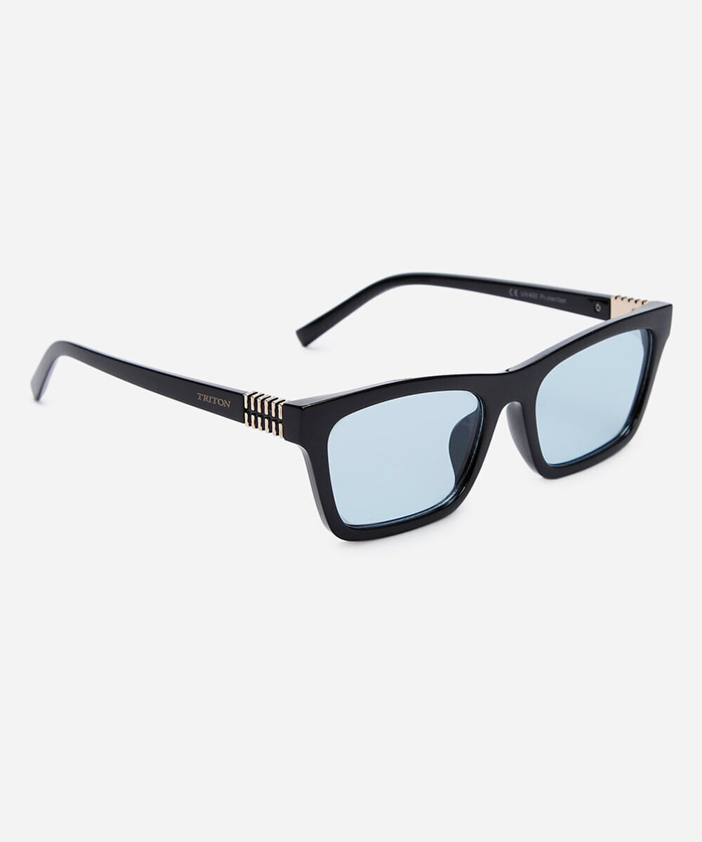 óculos de sol feminino quadrado de acetato triton preto