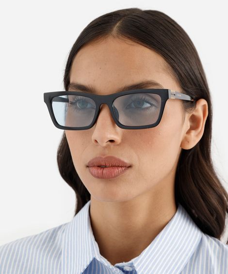 óculos de sol feminino quadrado de acetato triton preto