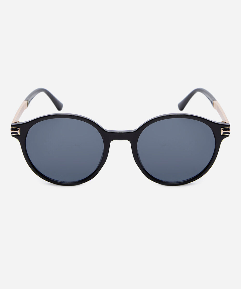 óculos de sol feminino redondo de acetato triton cinza
