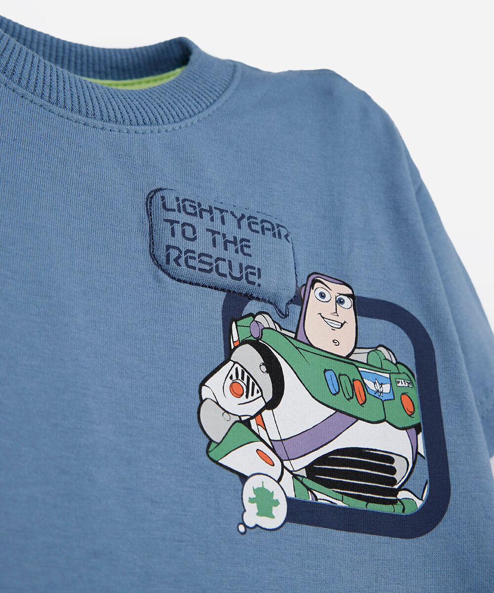 camiseta infantil de algodão manga curta toy story azul