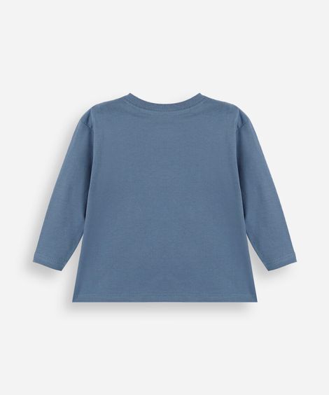 camiseta infantil de algodão manga longa toy story azul