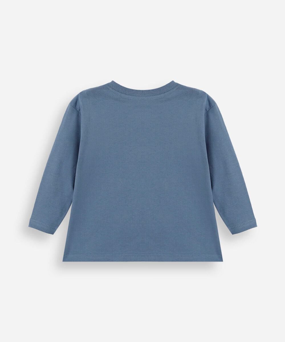 camiseta infantil de algodão manga longa toy story azul