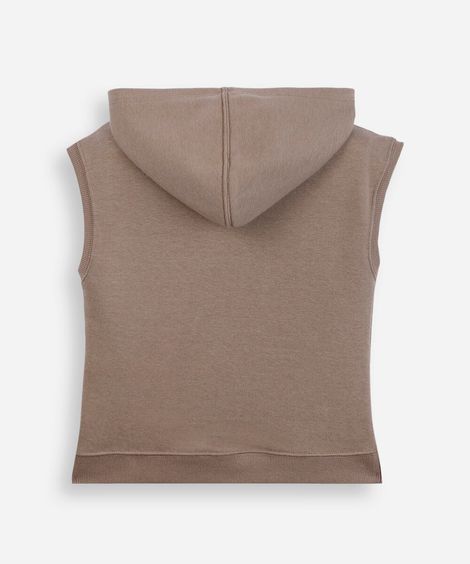 regata oversized infantil de moletom com capuz bege