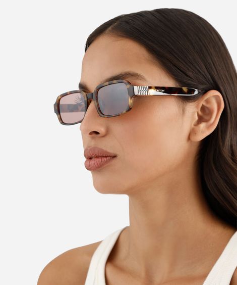 óculos de sol feminino quadrado de acetato tartaruga triton marrom