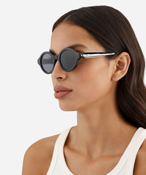 óculos de sol oval triton feminino preto