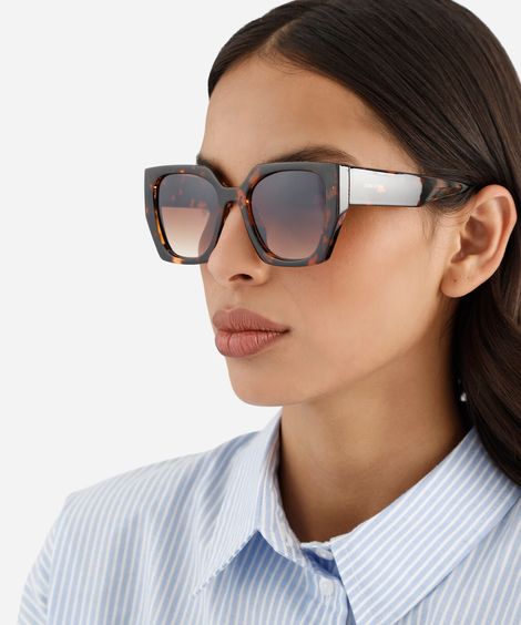 óculos de sol feminino quadrado acetato tartaruga triton marrom