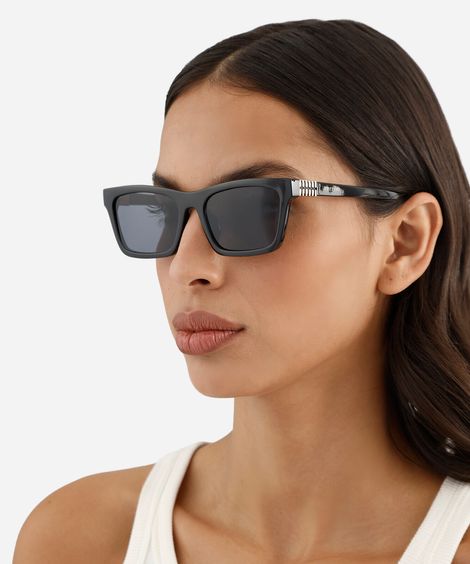óculos de sol feminino quadrado de acetato triton preto