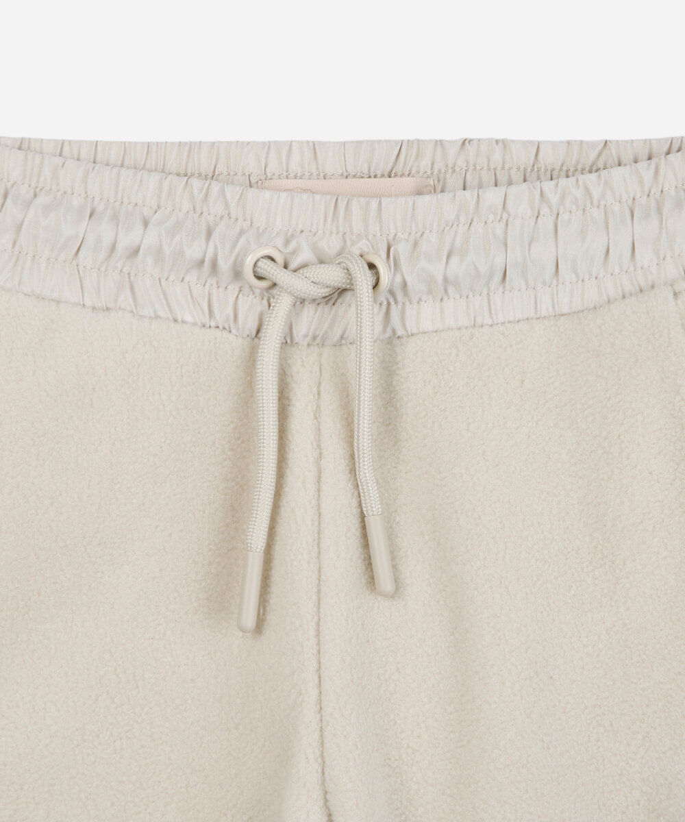 calça jogger infantil de fleece cós elástico bege