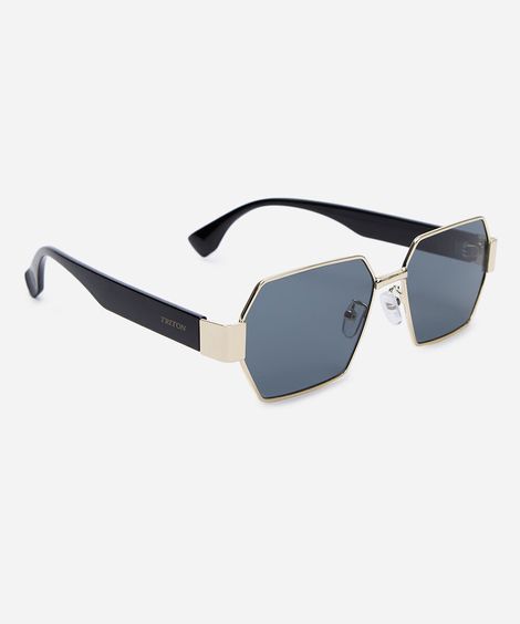 óculos de sol feminino quadrado de metal triton dourado