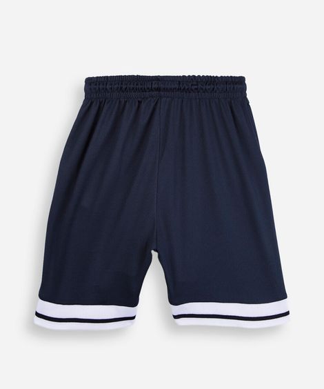 bermuda esportiva infantil com recorte cós elástico azul
