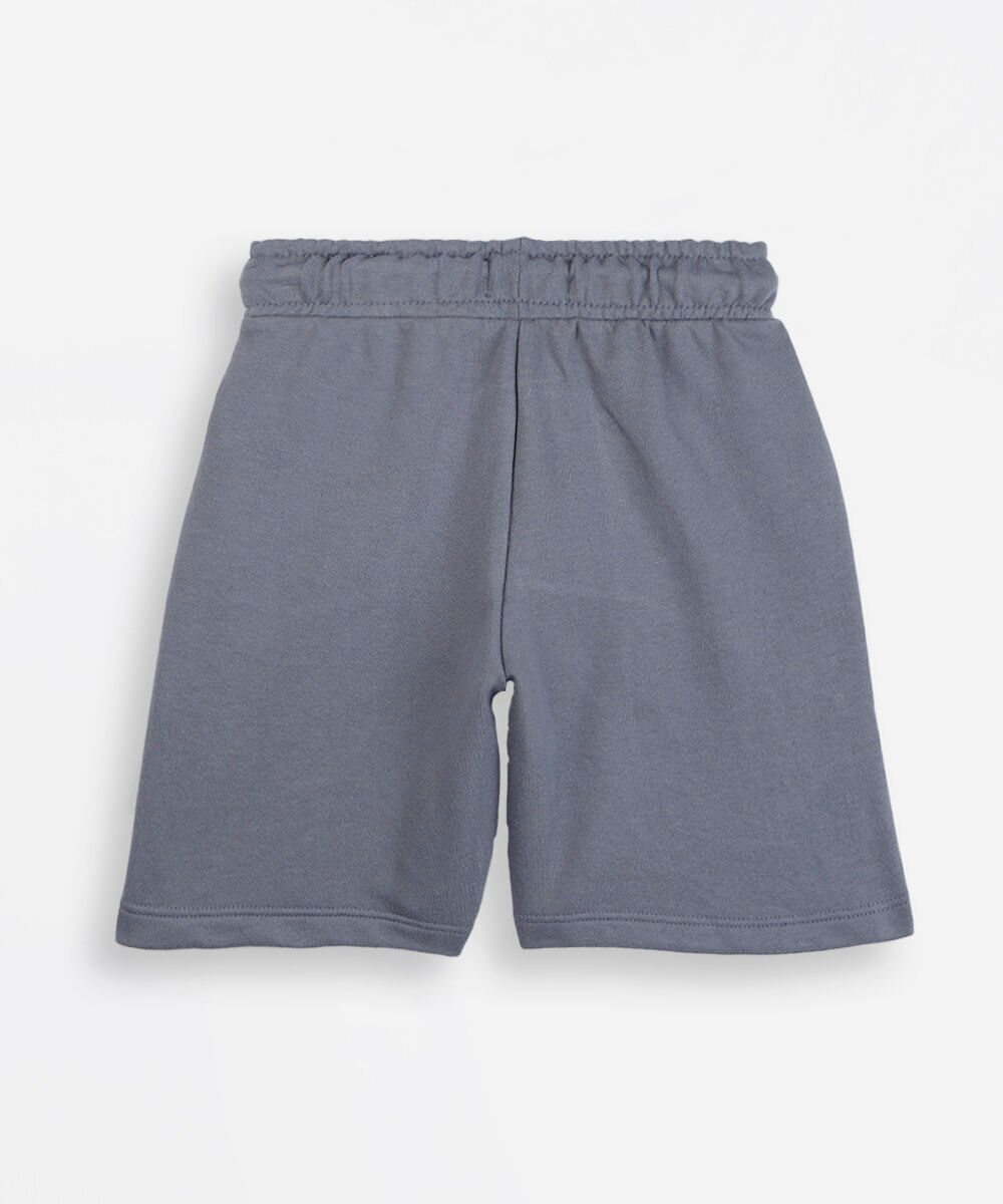 bermuda infantil de moletom recortes azul