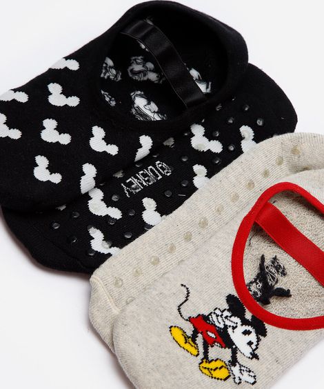 meia sapatilha feminina mickey antiderrapante colorido