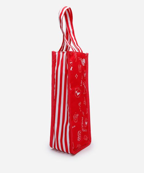 bolsa para vinho estampada vermelha
