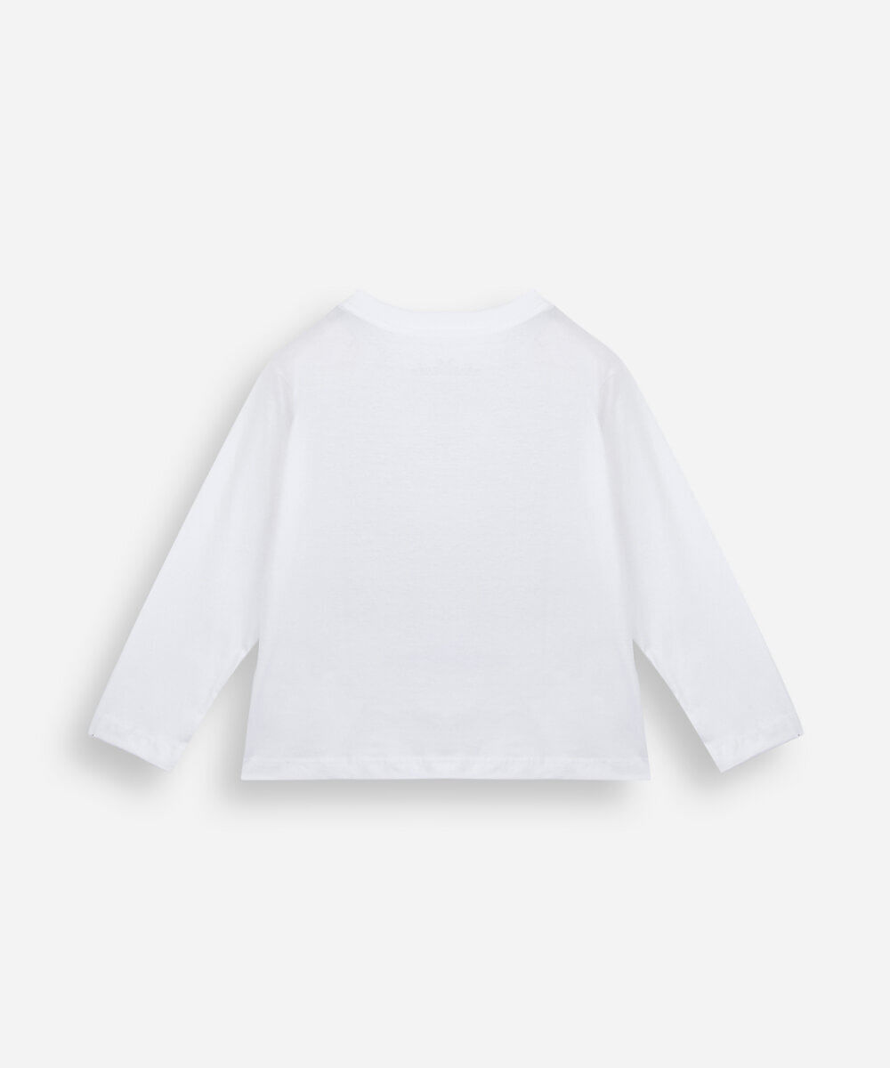 camiseta infantil de algodão manga longa moana off white