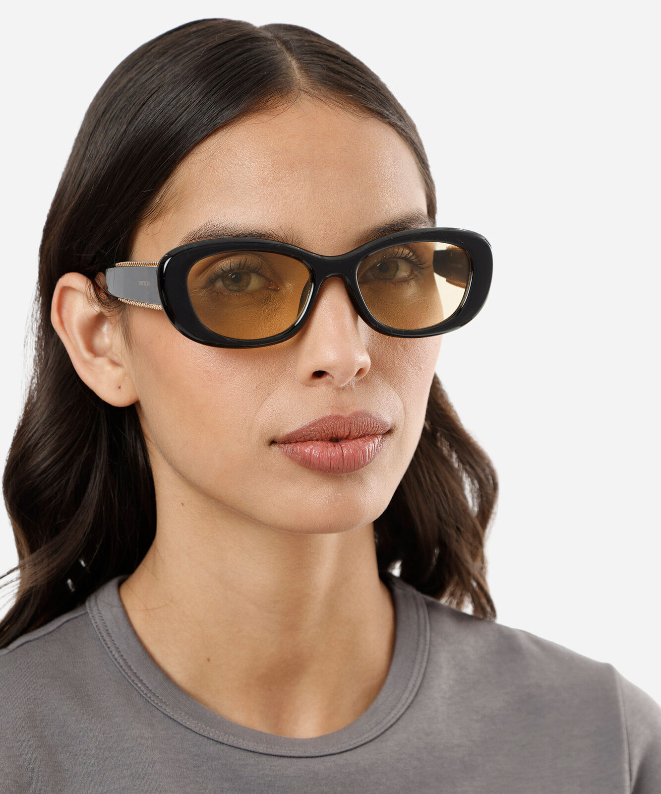 óculos de sol feminino gatinho de acetato triton preto