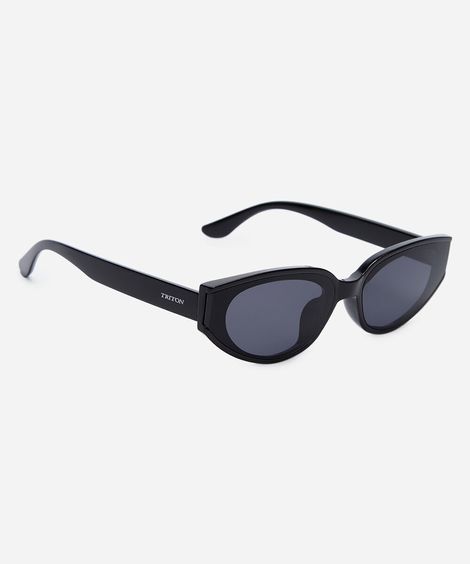 óculos de sol feminino oval de acetato triton preto