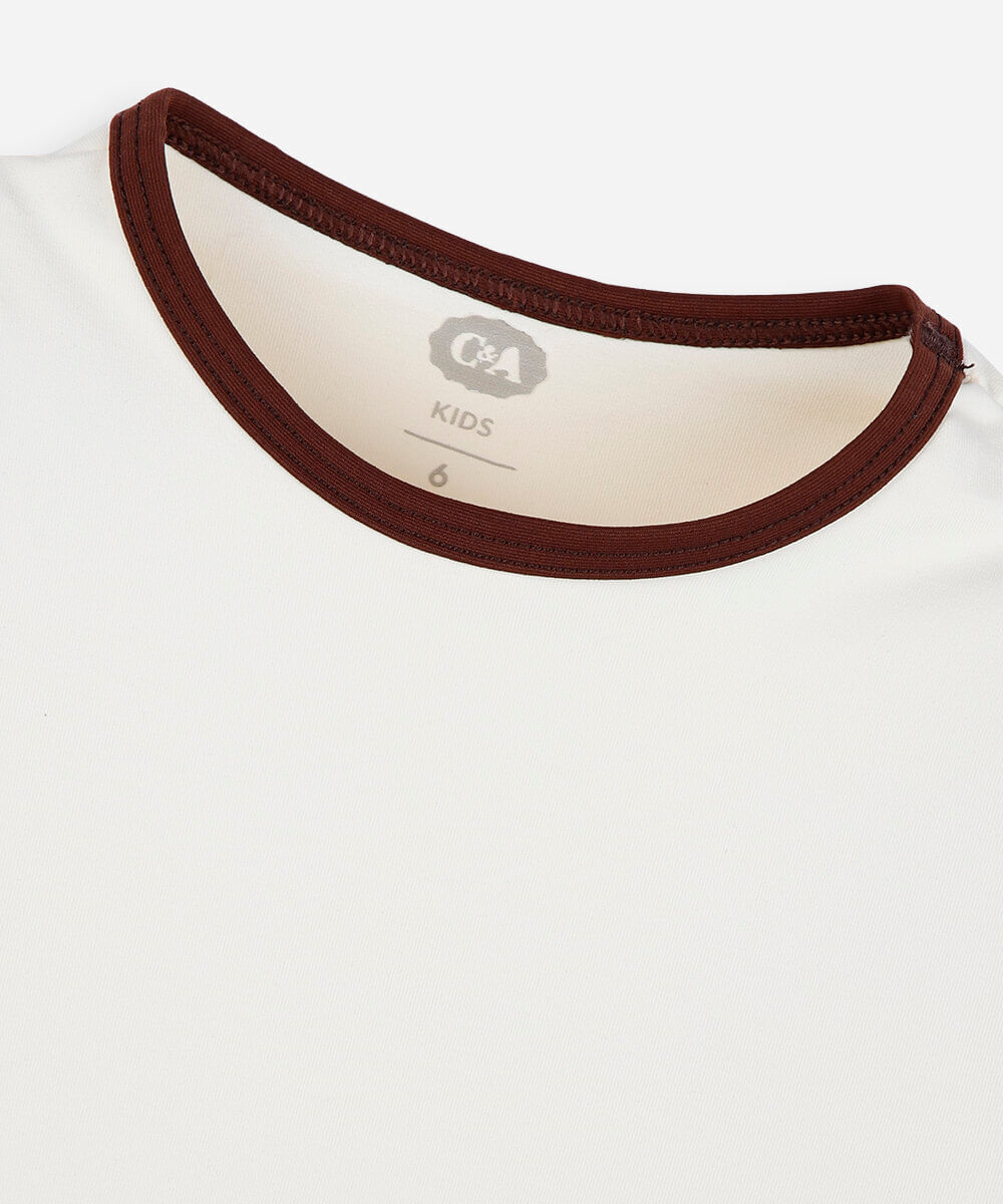 blusa infantil de poliamida manga longa off white