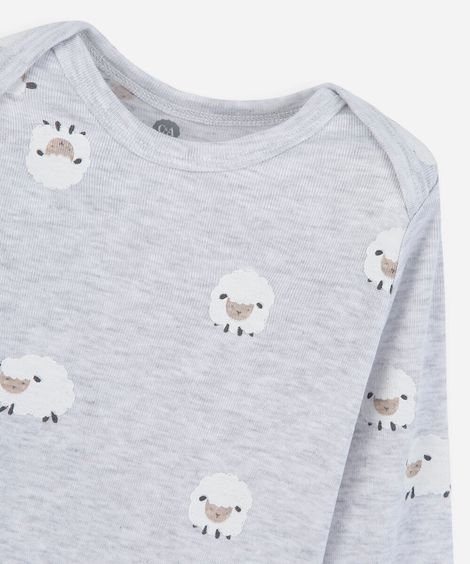 kit de 3 bodies infantil manga longa estampado colorido