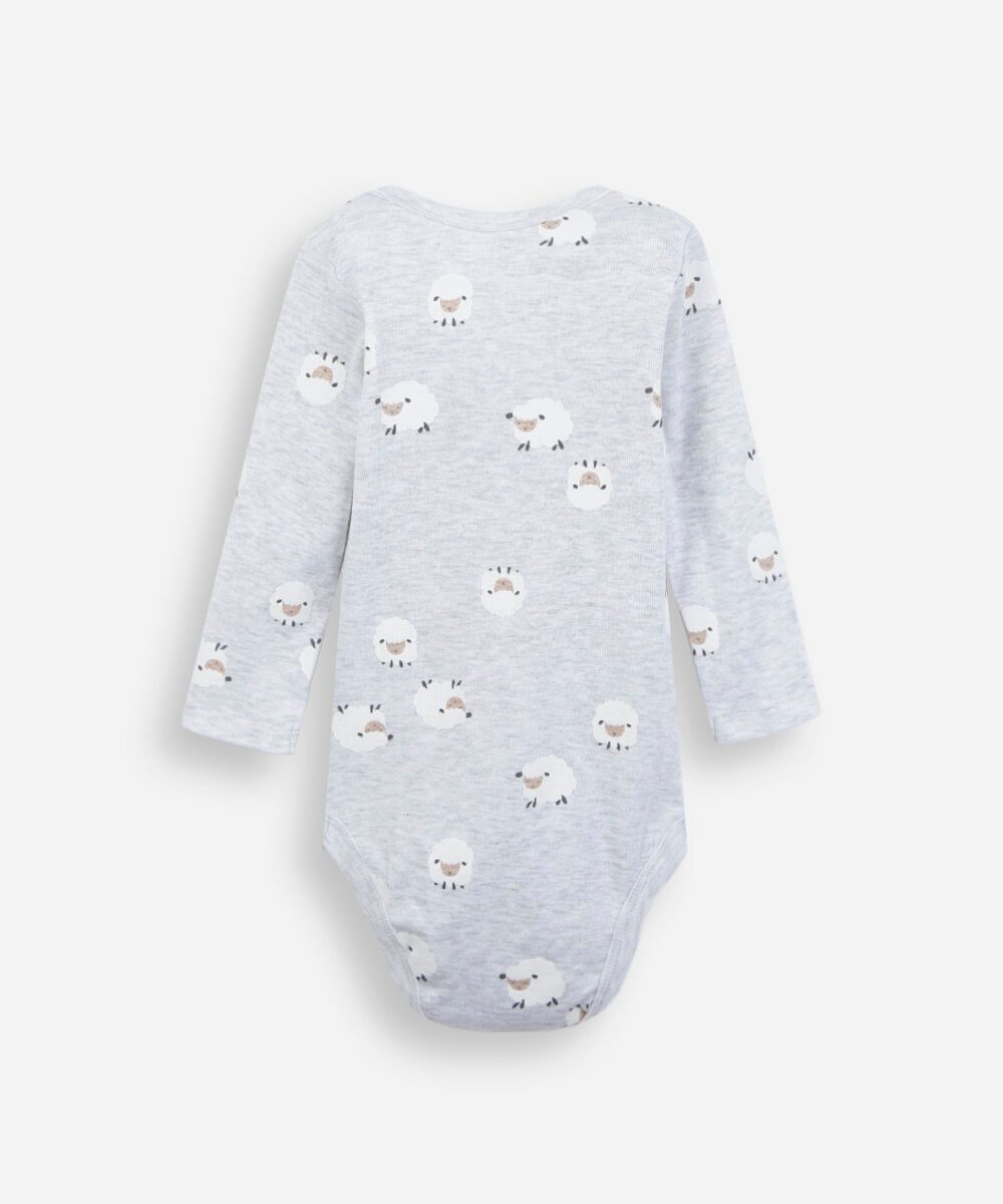 kit de 3 bodies infantil manga longa estampado colorido