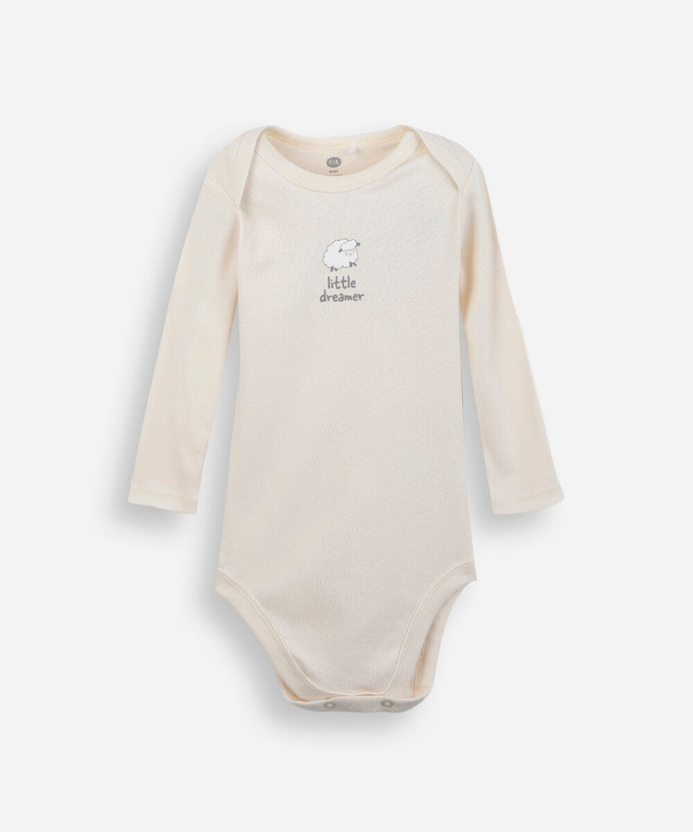 kit de 3 bodies infantil manga longa estampado colorido