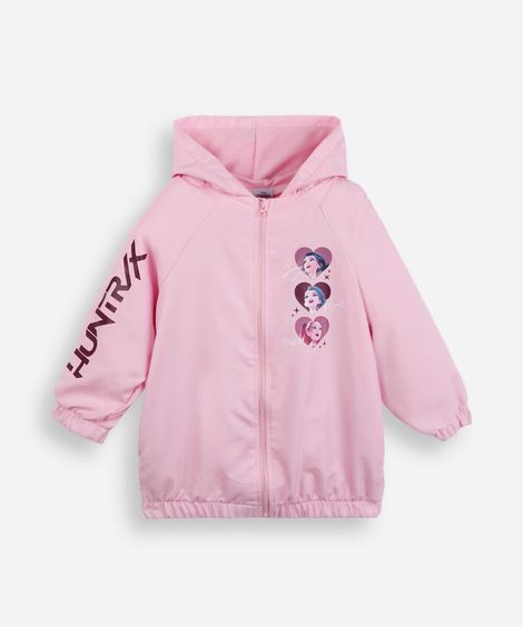 jaqueta esportiva infantil com capuz guerreiras de do kpop rosa