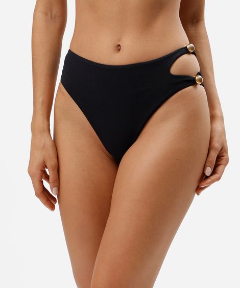biquíni calcinha hot pant feminino com recorte preto