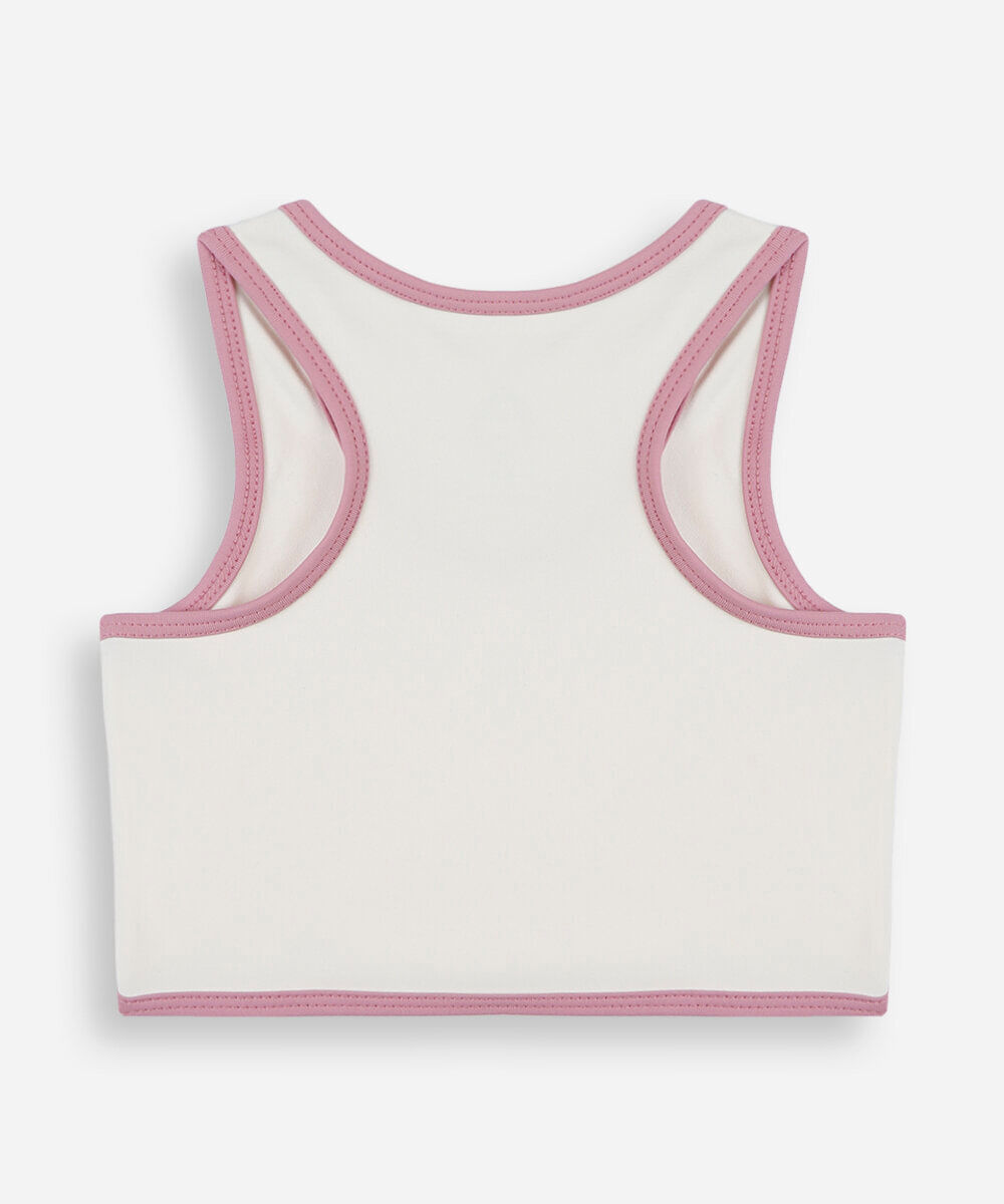 top infantil de poliamida decote redondo off white